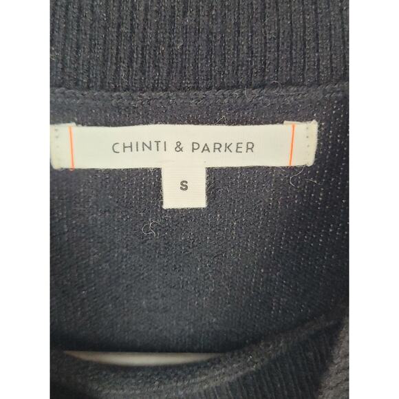 Chinti & Parker Womens Cashmere Wool Sweater Dress Black Beige Gray Size Small - Picture 4 of 9